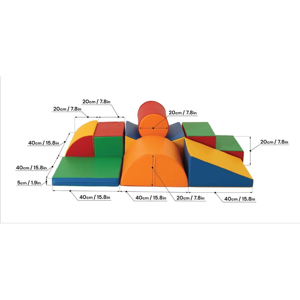 Ensemble de 8 Blocs de Mousse Soft Play -Multicolor