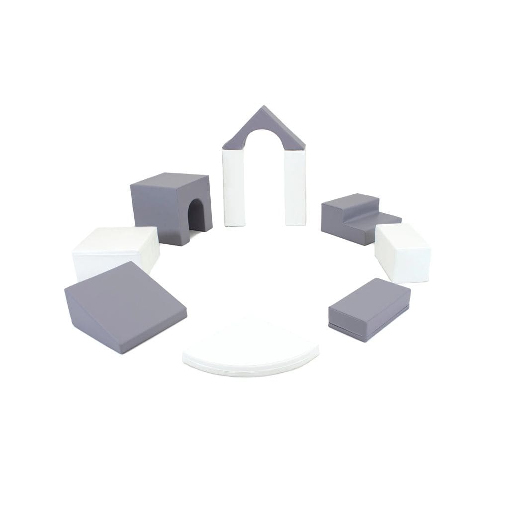 Ensemble de 10 Blocs de Mousse Soft Play  - Grey & White