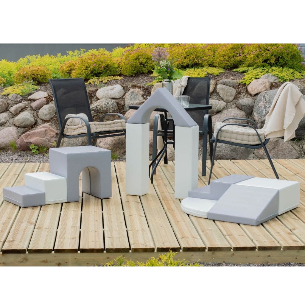 Ensemble de 10 Blocs de Mousse Soft Play  - Grey & White