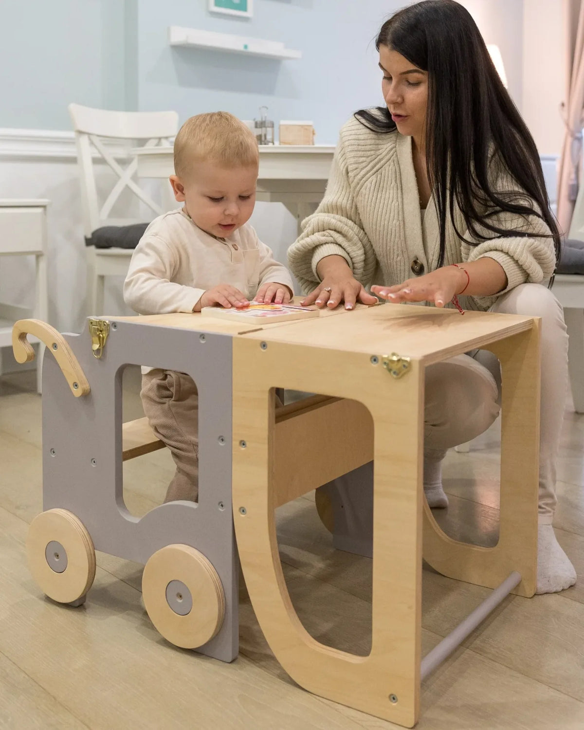 Le Chariot — Tour d'Observation 2 - en - 1 Bureau & Éveil – Montessori pour enfant – photo 14