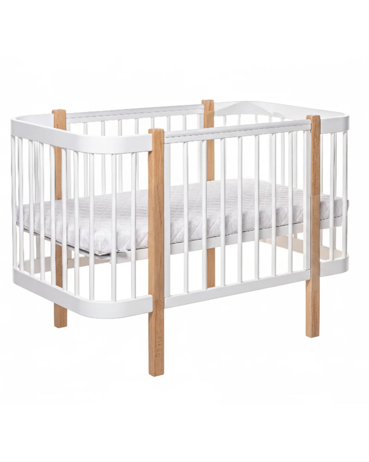 Lit bébé évolutif ELIN avec matelas – Hêtre massif | KOTTO