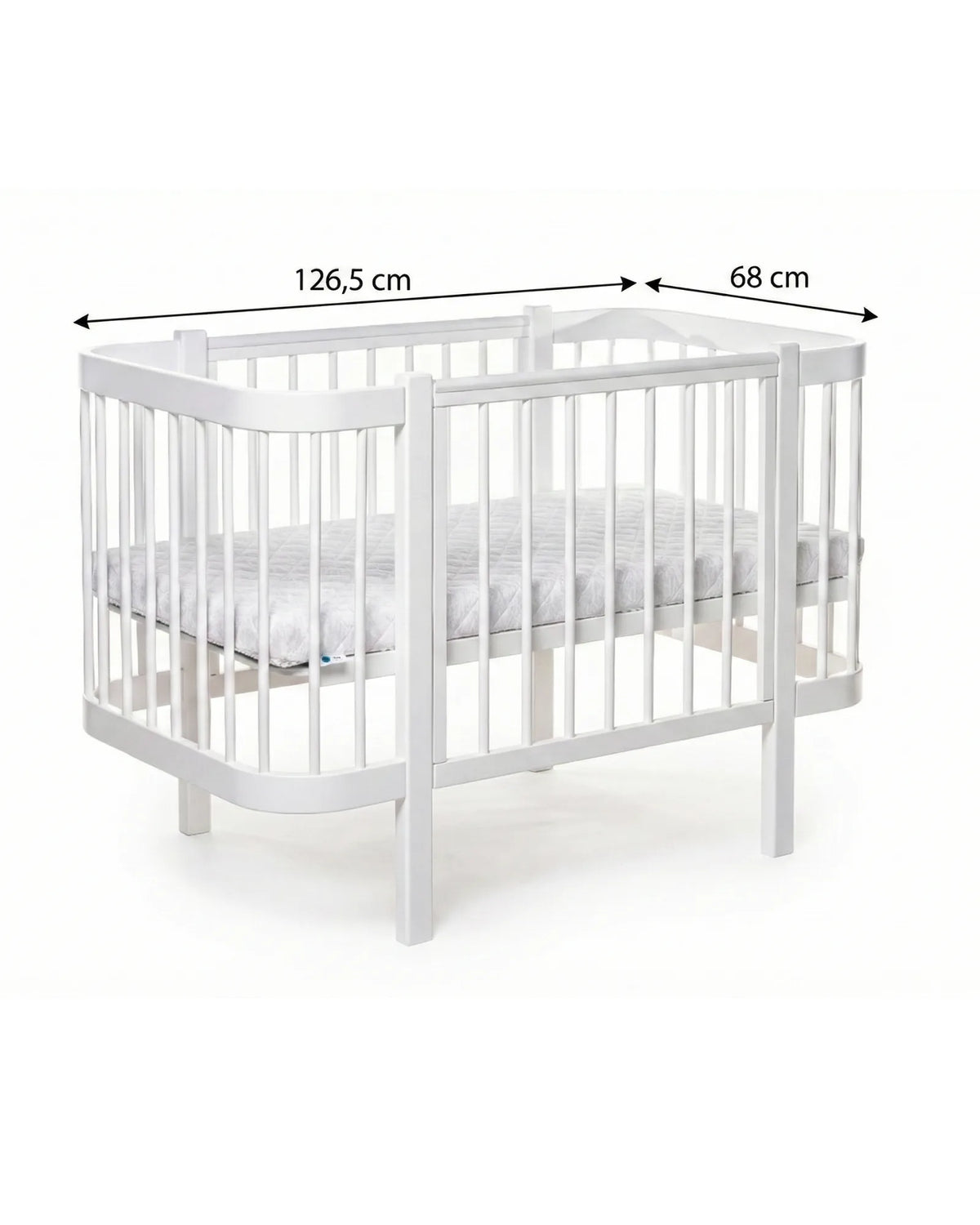 Lit bébé évolutif ELIN avec matelas – Hêtre massif | KOTTO
