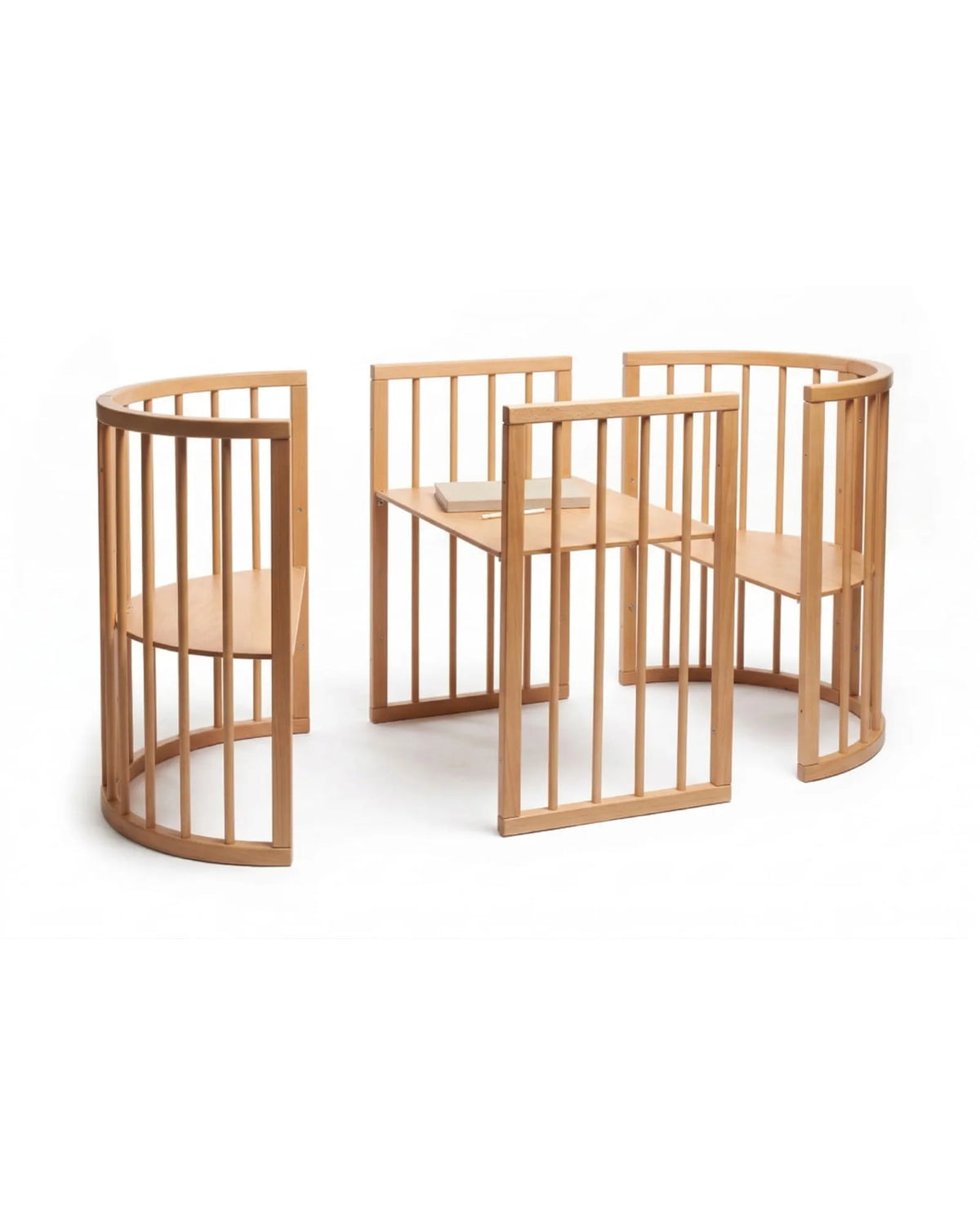 Lit bébé rond OLIN avec matelas – Hêtre massif | KOTTO