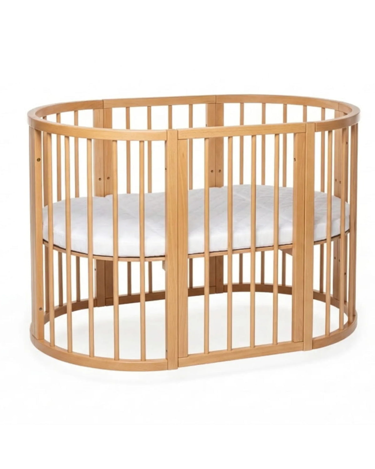 Lit bébé rond OLIN avec matelas – Hêtre massif | KOTTO