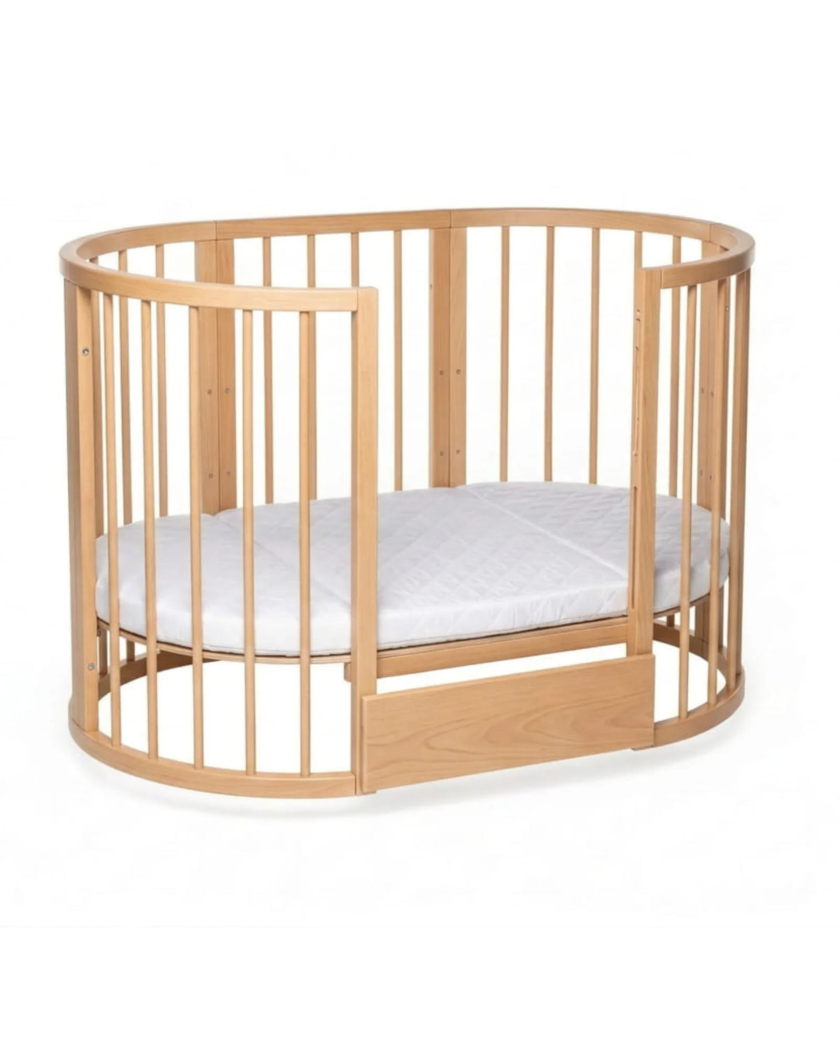 Lit bébé rond OLIN avec matelas – Hêtre massif | KOTTO