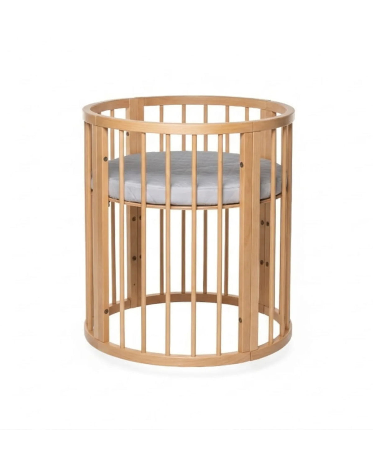 Lit bébé rond OLIN avec matelas – Hêtre massif | KOTTO
