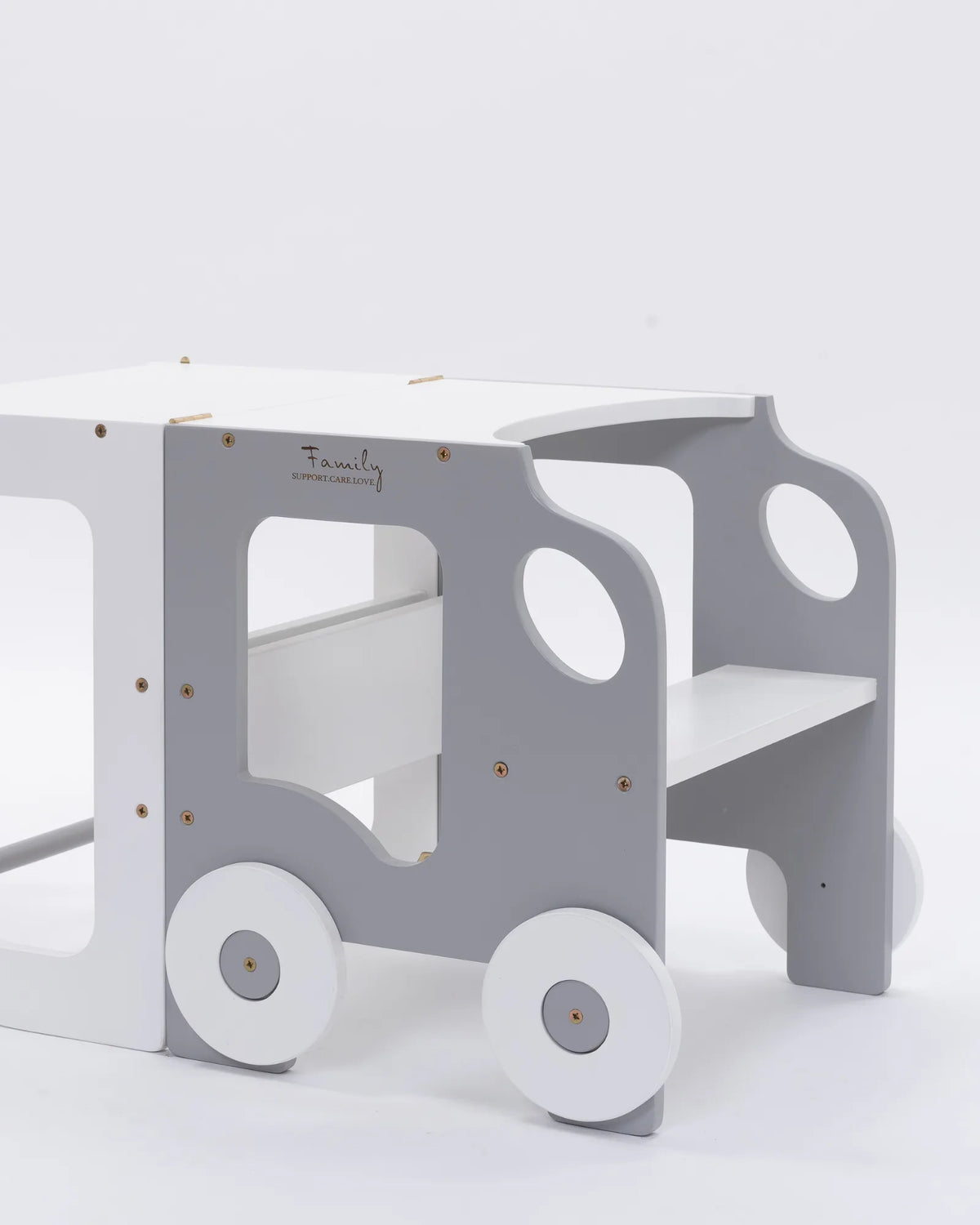 Little Car — Tour d'Observation 2 - en - 1 Bureau & Marchepied en Bee waxy | Motricité Tinitto – Fabrication européenne