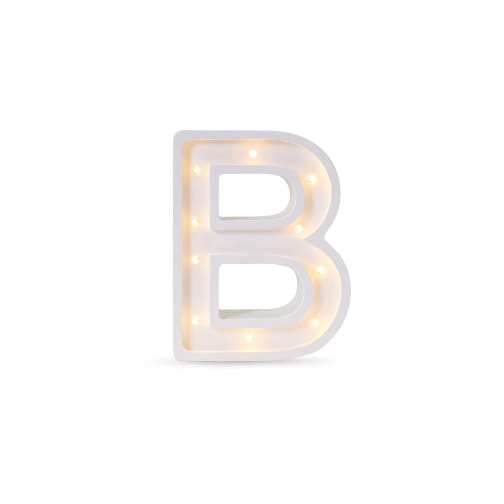 Lampe Lettre Artisanale en Bois – B