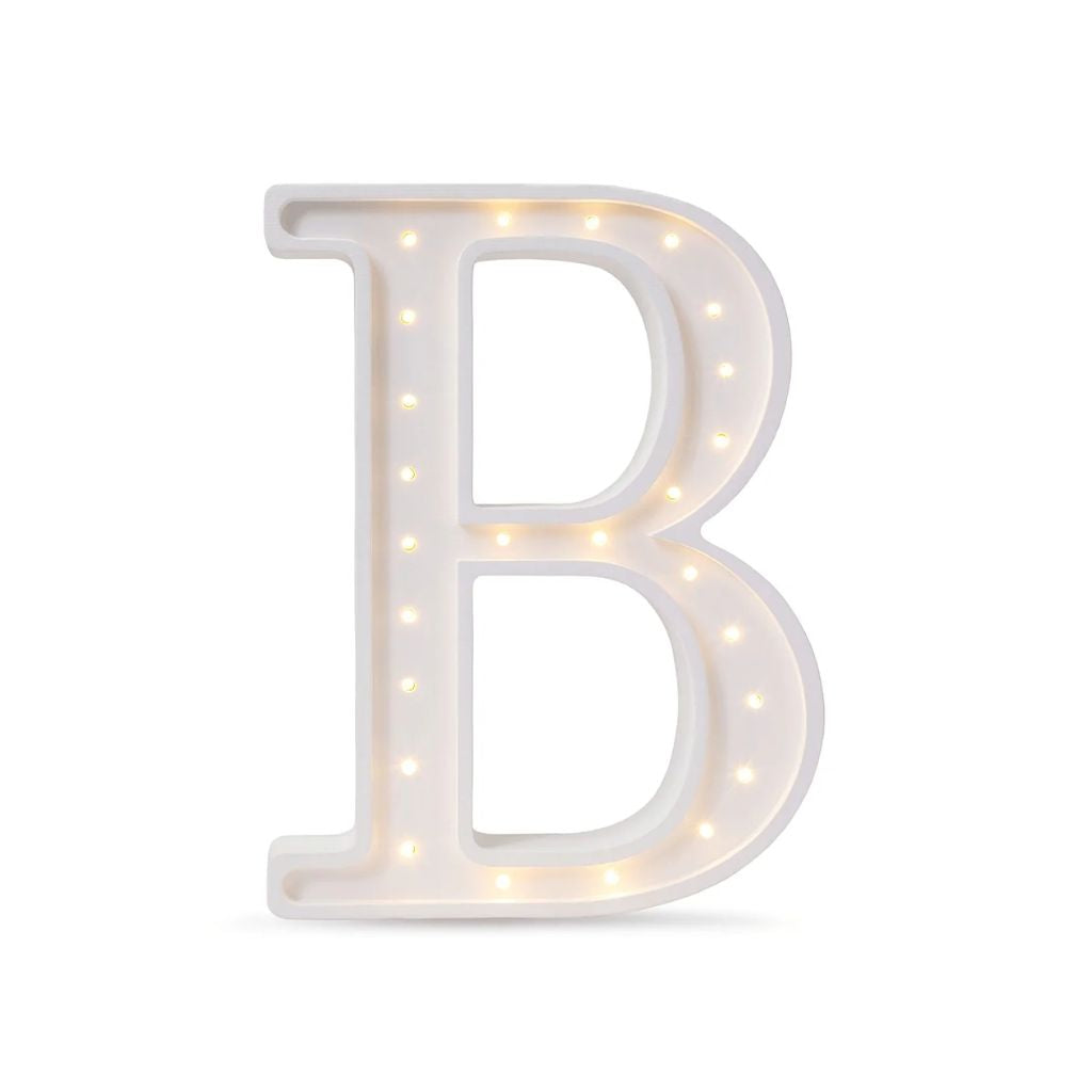 Lampe Lettre Artisanale en Bois – B
