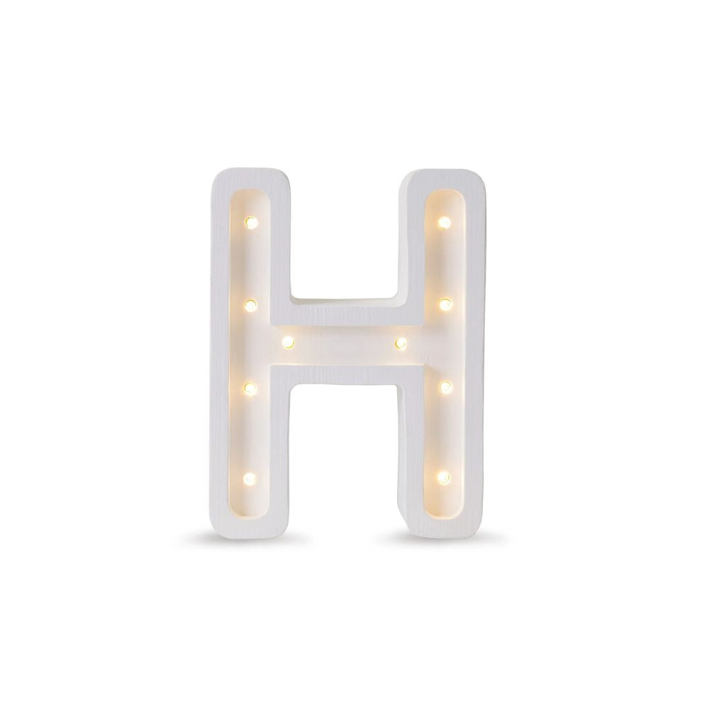 Lampe Lettre Artisanale en Bois – H