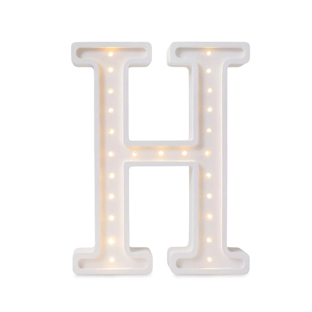 Lampe Lettre Artisanale en Bois – H
