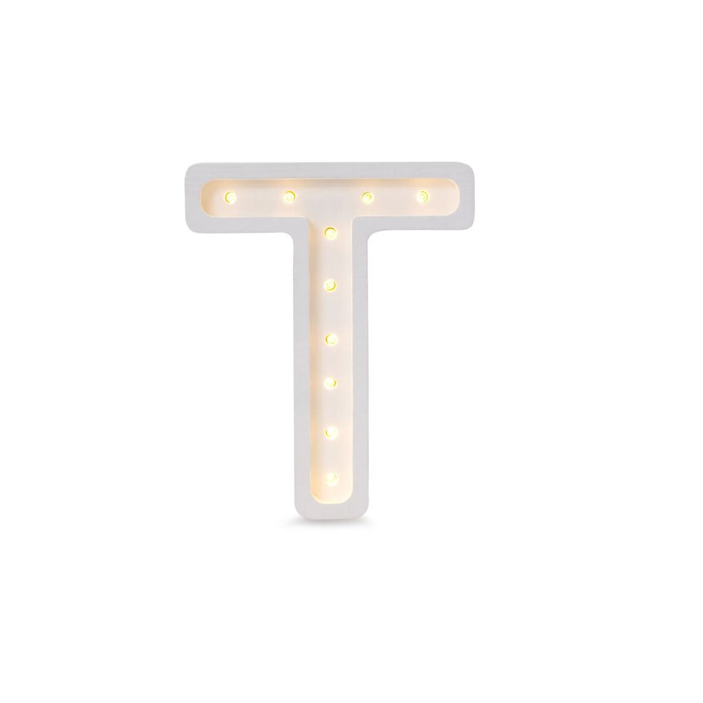 Lampe Lettre Artisanale en Bois –  T