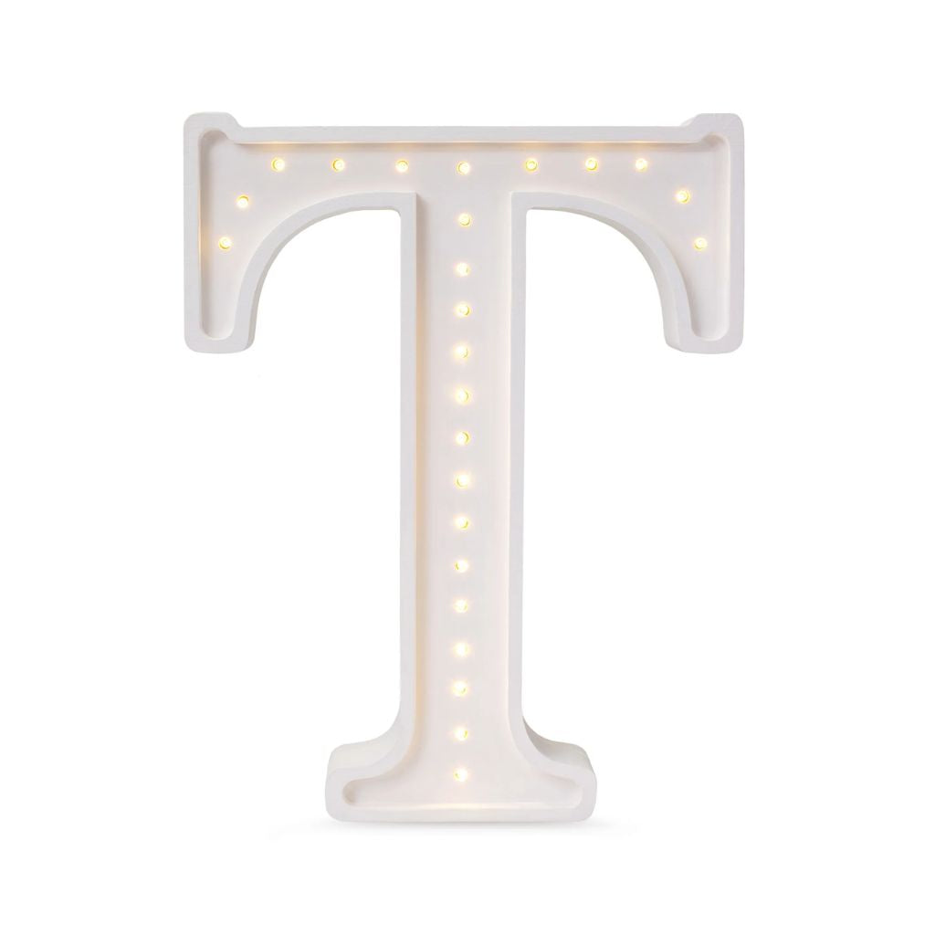 Lampe Lettre Artisanale en Bois –  T