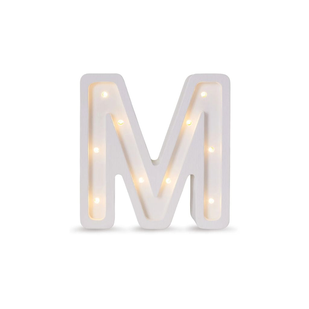 Lampe Lettre Artisanale en Bois –  M