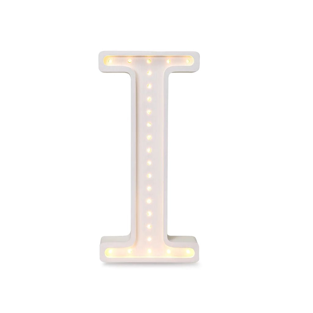 Lampe Lettre Artisanale en Bois – I