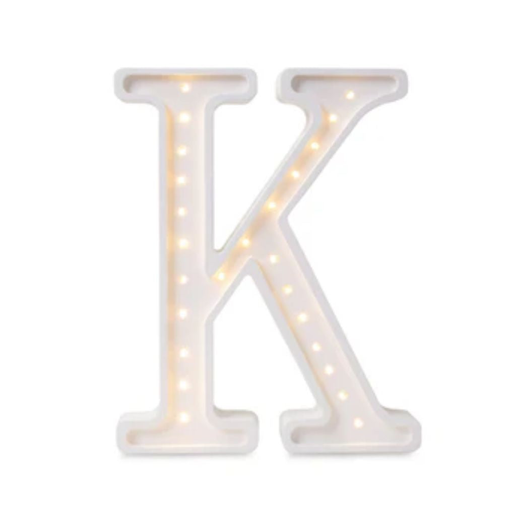 Lampe Lettre Artisanale en Bois – K