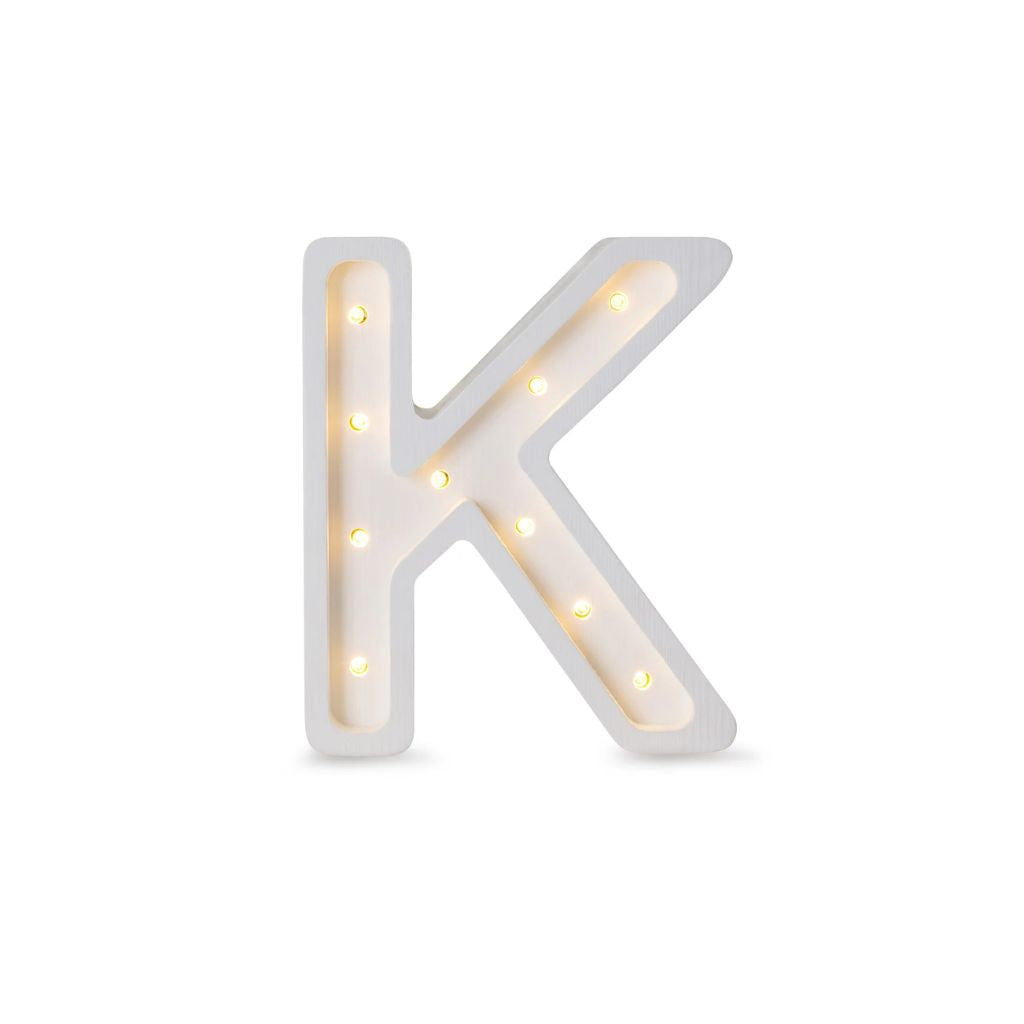 Lampe Lettre Artisanale en Bois – K