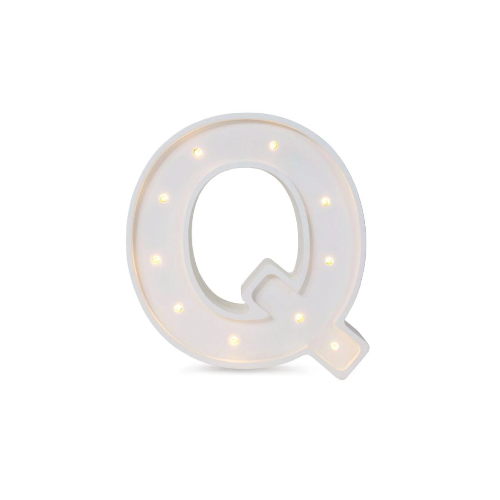 Lampe Lettre Artisanale en Bois – Q