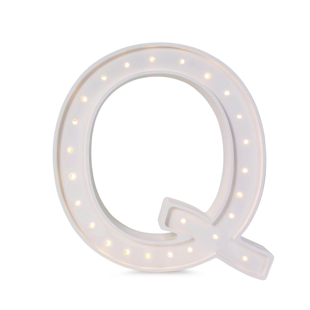 Lampe Lettre Artisanale en Bois – Q