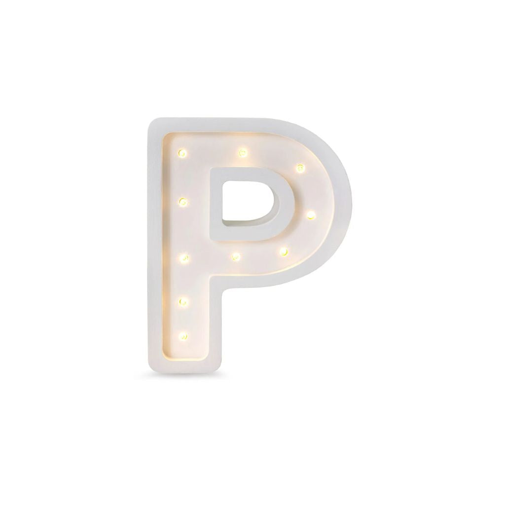 Lampe Lettre Artisanale en Bois – P
