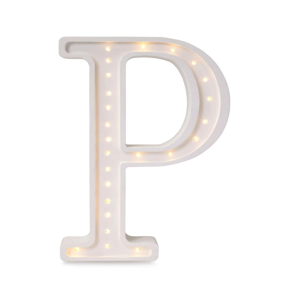 Lampe Lettre Artisanale en Bois – P