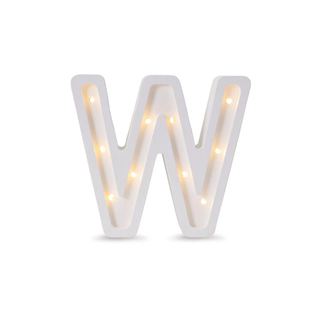 Lampe Lettre Artisanale en Bois –  W