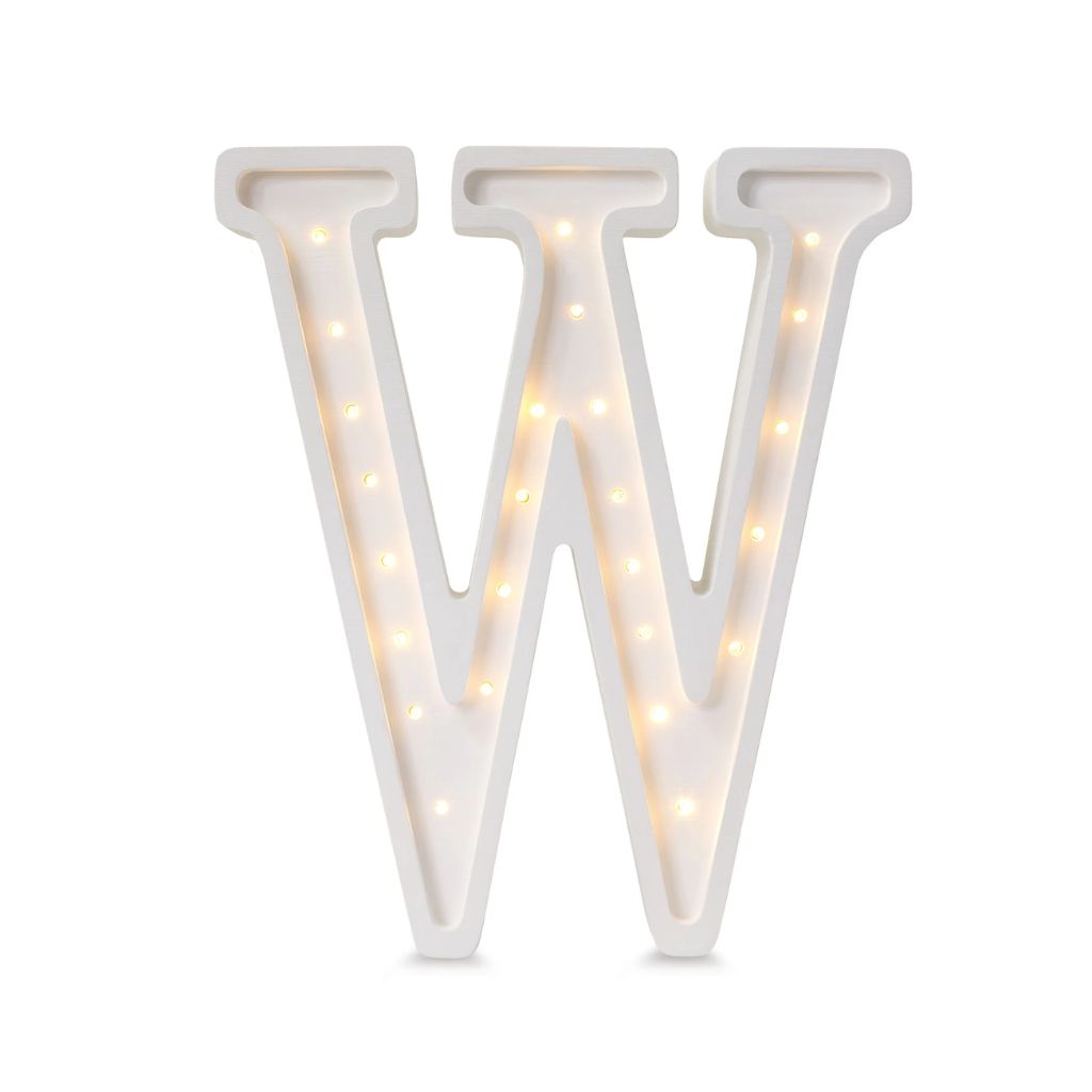 Lampe Lettre Artisanale en Bois –  W