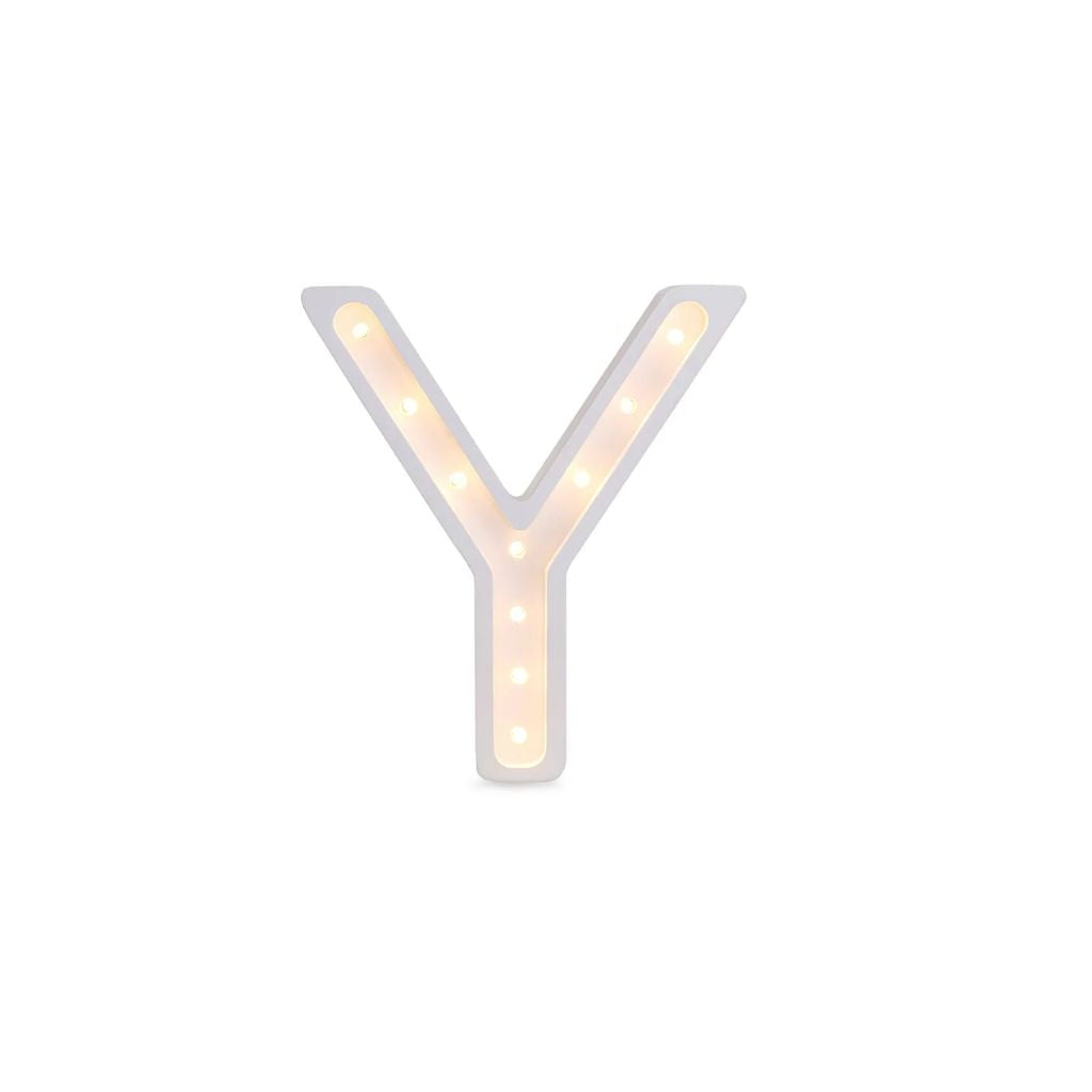 Lampe Lettre Artisanale en Bois –Y