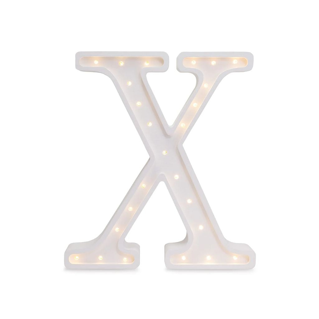 Lampe Lettre Artisanale en Bois –  X