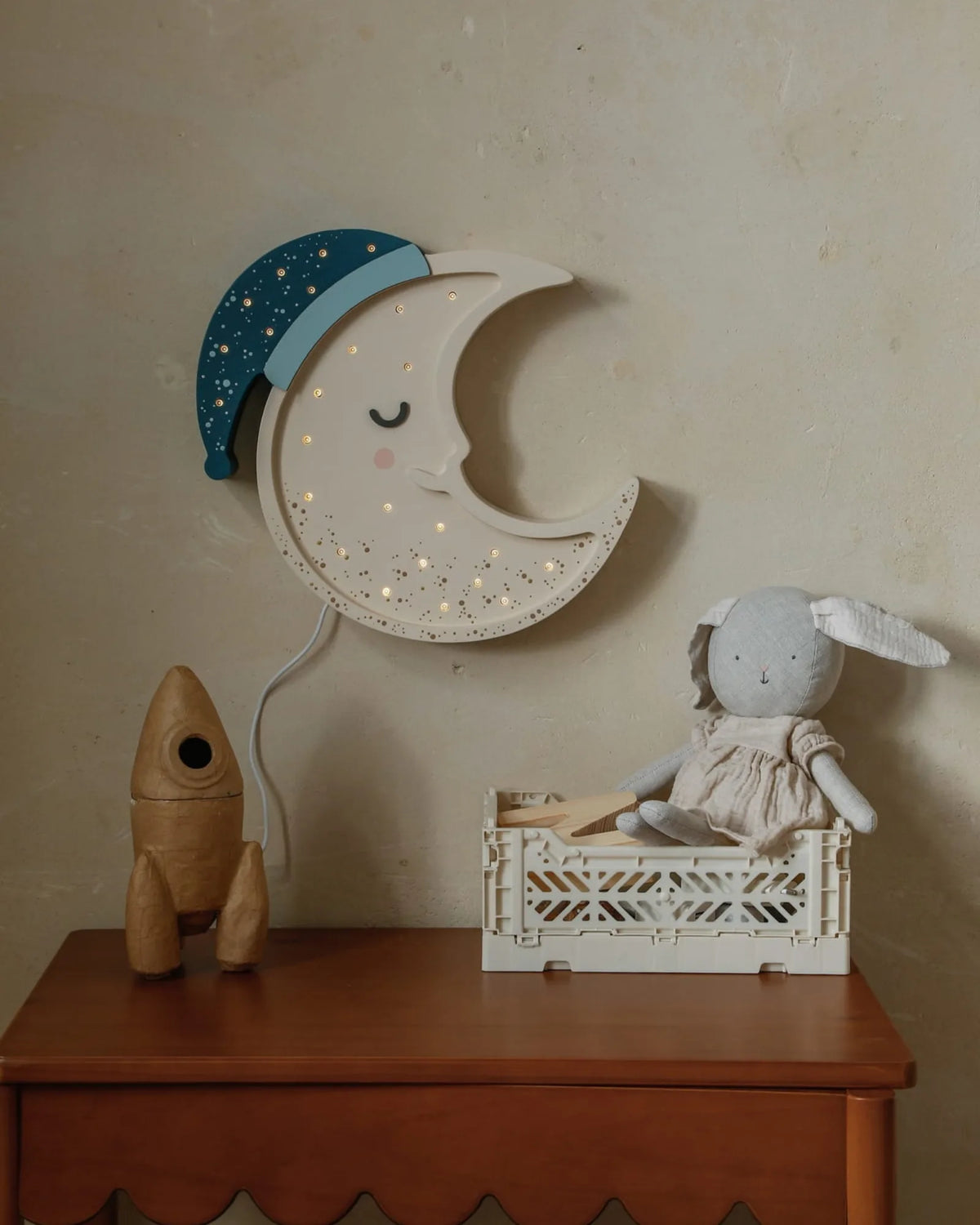 Veilleuse Lune en Bois Little Lights – Veilleuse Montessori pour enfant | Tinitto