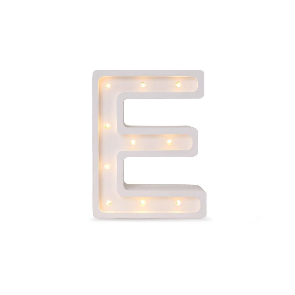Lampe Lettre Artisanale en Bois – E