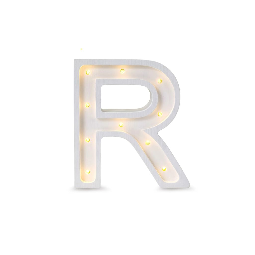 Lampe Lettre Artisanale en Bois – R