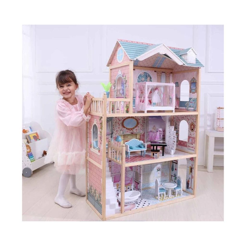 Maison de Poupée Emily en Bois avec LED