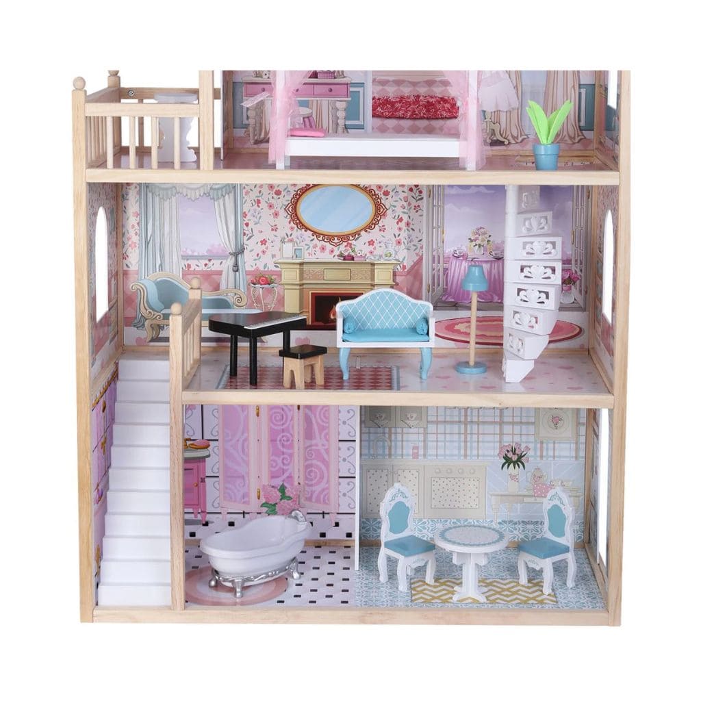 Maison de Poupée Emily en Bois avec LED