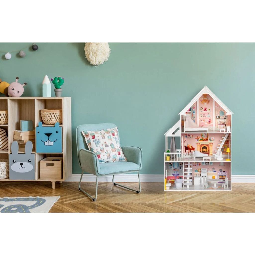 Maison de Poupée Liselle en Bois avec Lumières LED