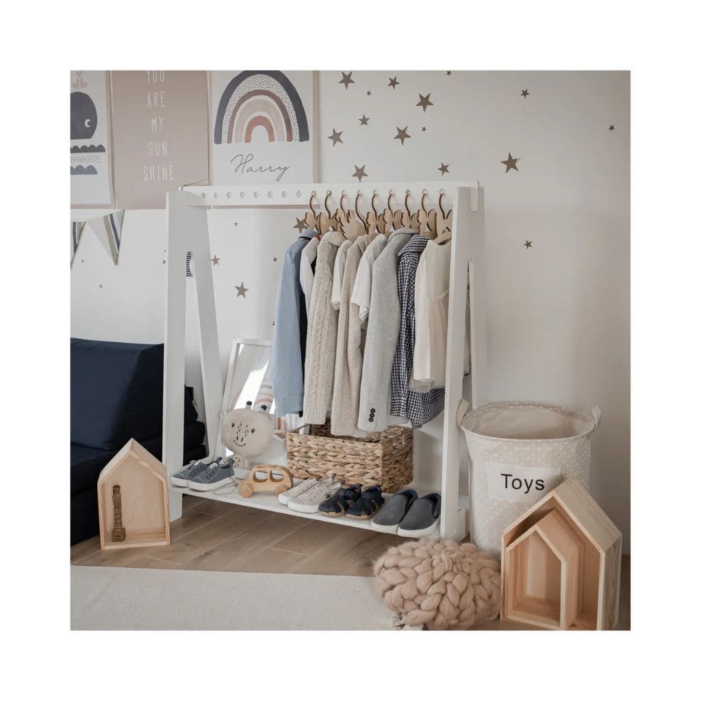 MiniPortant Enfant – Porte-Vêtements avec Cintres