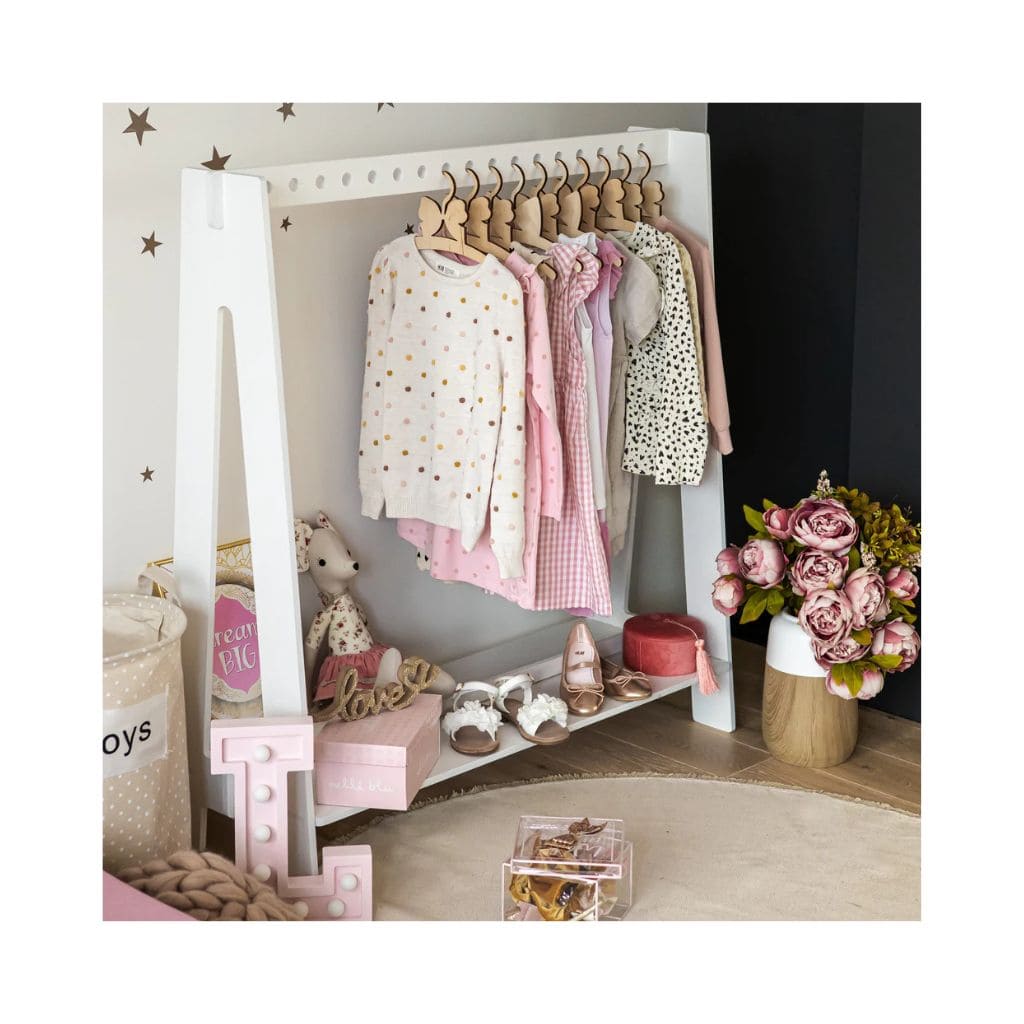 MiniPortant Enfant – Porte-Vêtements avec Cintres