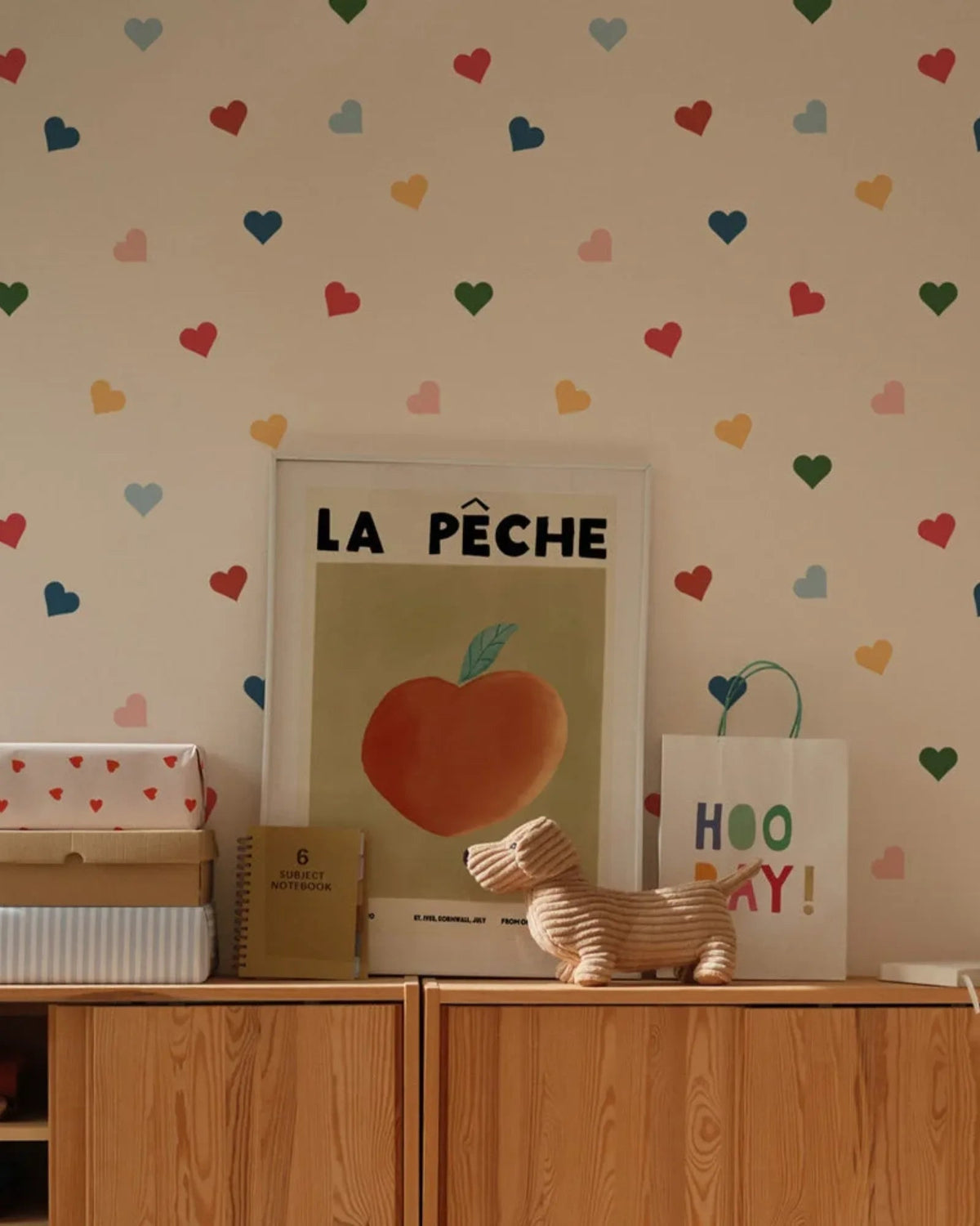 Papier Peint Cœurs Colorés Arc - en - Ciel – Chambre Enfant – Montessori pour enfant – photo 4