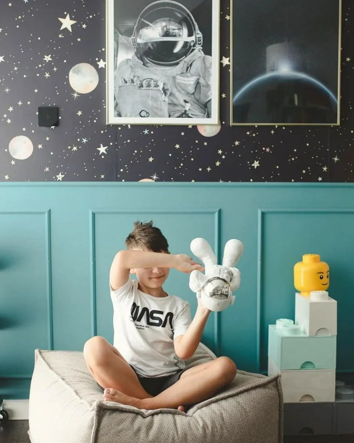 Papier Peint Cosmos Planètes & Fusées – Chambre Garçon – Montessori pour enfant – photo 6