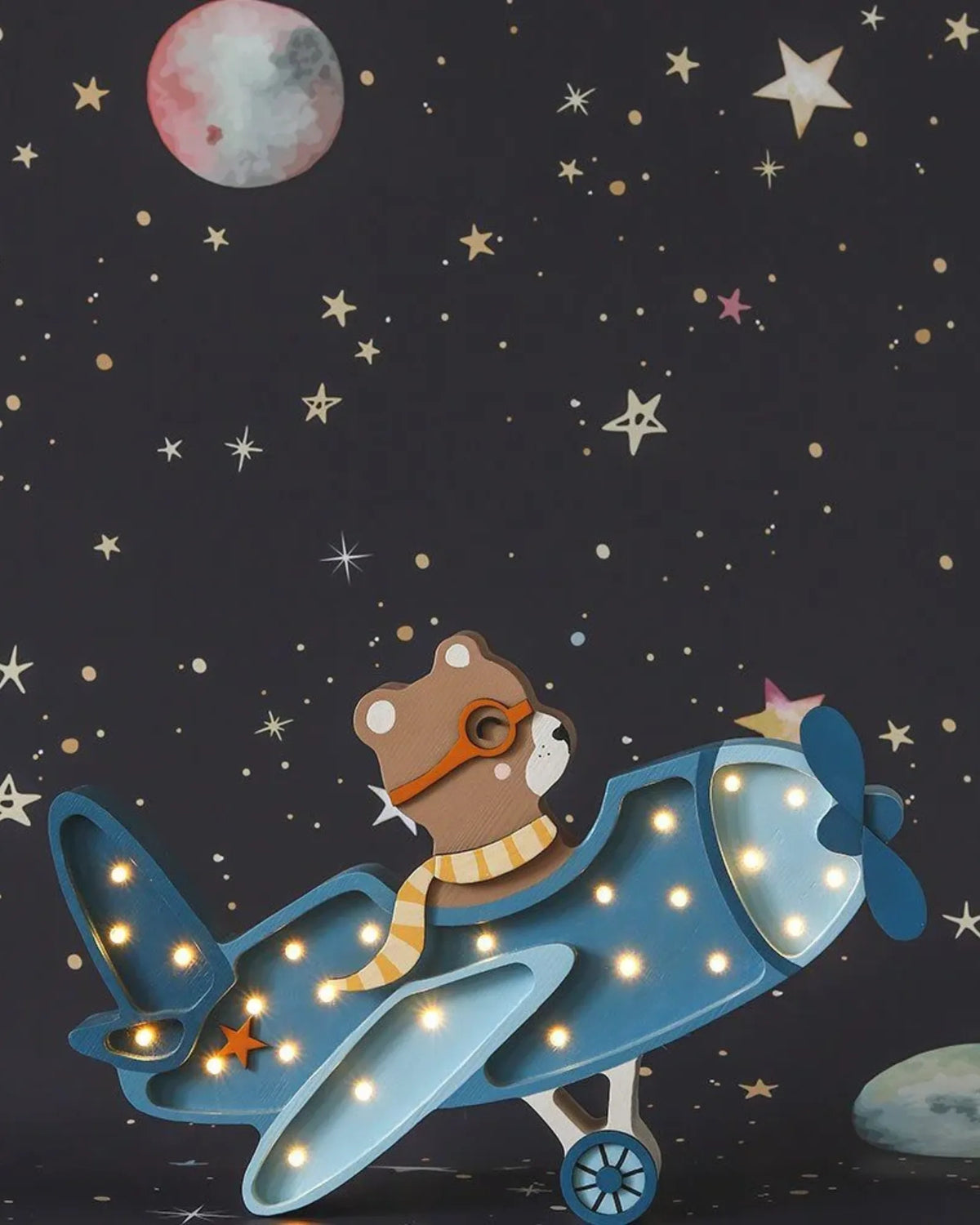 Papier Peint Cosmos Planètes & Fusées – Chambre Garçon – Montessori pour enfant – photo 5