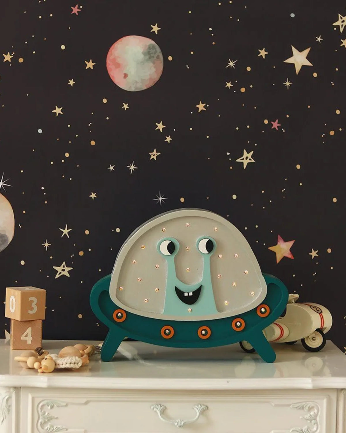 Papier Peint Cosmos Planètes & Fusées – Chambre Garçon – Montessori pour enfant – photo 3