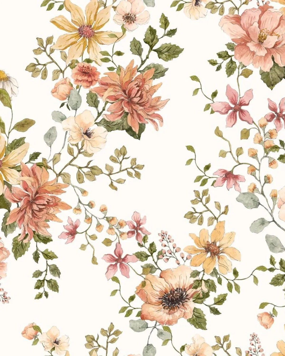 Papier Peint English Garden – Floral Dense & Aquarelle – Montessori pour enfant – photo 2