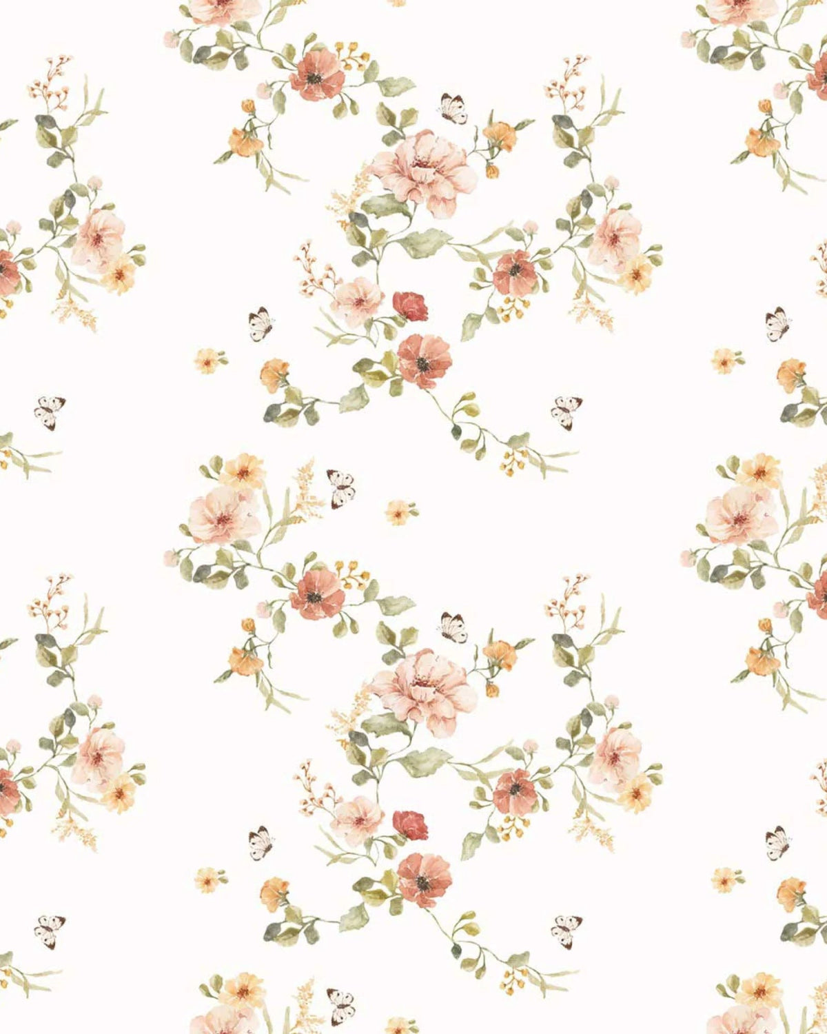 Papier Peint Floral Vintage Pastel – Chambre Fille – Montessori pour enfant – photo 2