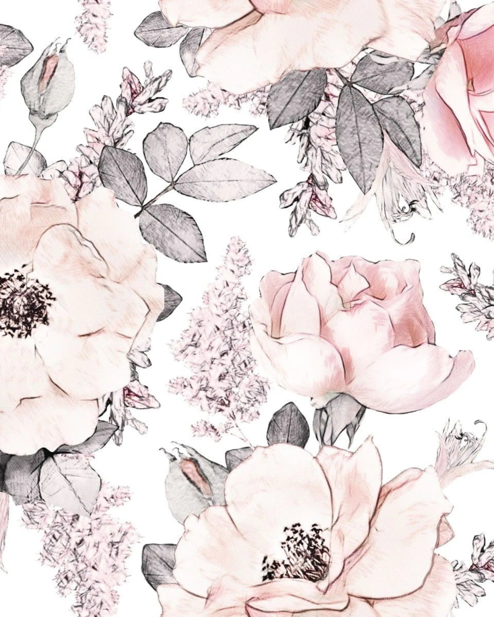 Papier Peint Jardin Rose – Pivoines Maxi en 100x140cm | Papier Peint Tinitto – Fabrication européenne