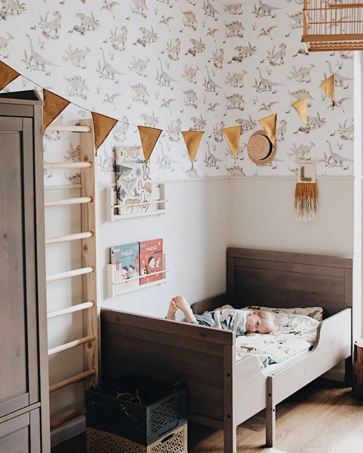 Papier Peint Joyeux Dinosaures – Chambre Garçon – Montessori pour enfant – photo 4