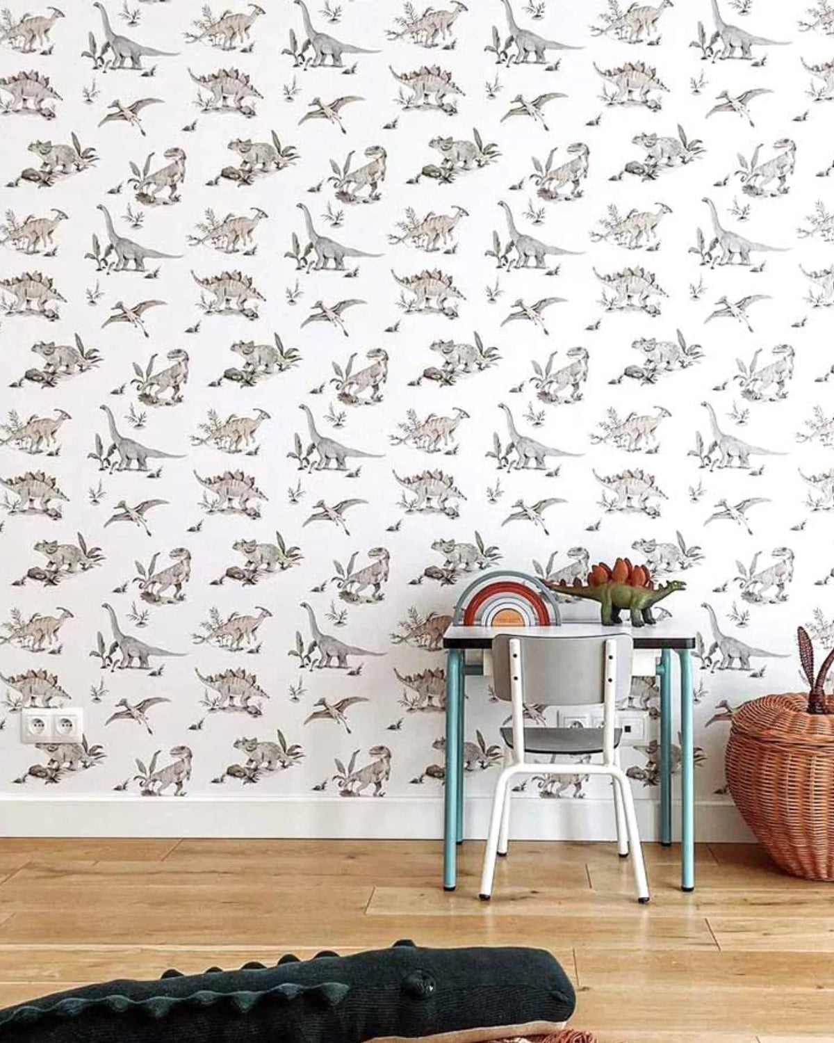 Papier Peint Joyeux Dinosaures – Chambre Garçon – Montessori pour enfant – photo 1