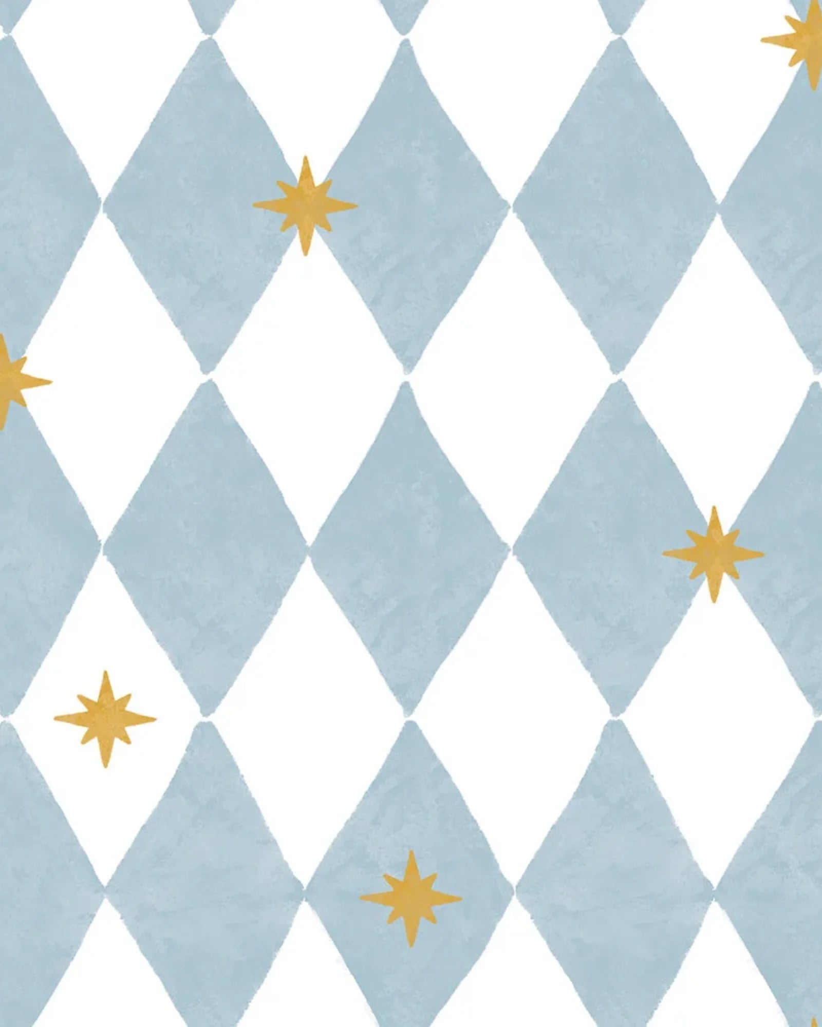 Papier Peint Motifs Losanges et Étoiles – Design Français Chic – Montessori pour enfant – photo 1