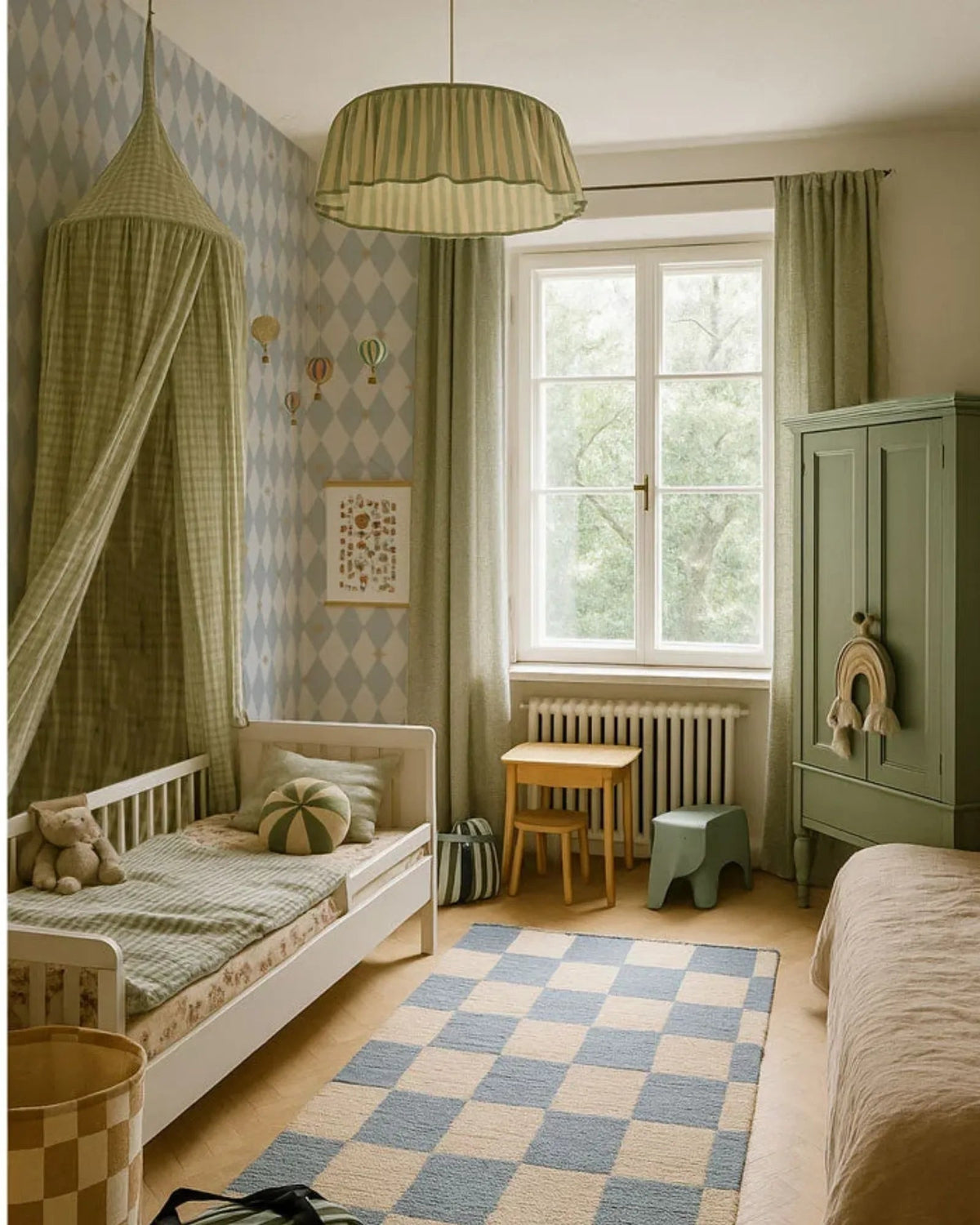 Papier Peint Motifs Losanges et Étoiles – Design Français Chic – Montessori pour enfant – photo 3
