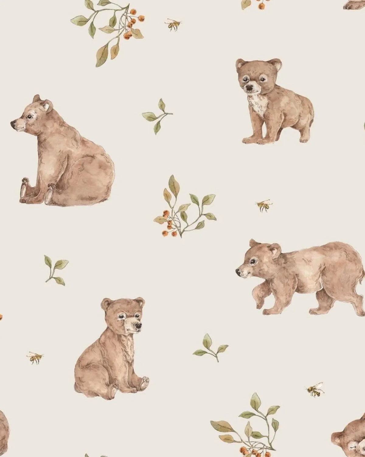 Papier Peint Petits Oursons - Chambre Bébé & Enfant – Montessori pour enfant – photo 2