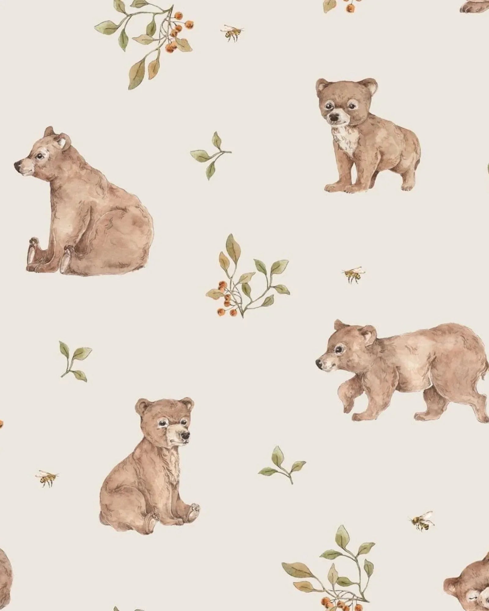 Papier Peint Petits Oursons - Chambre Bébé & Enfant – Montessori pour enfant – photo 1